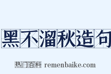黑不溜秋造句是什么意思的图片